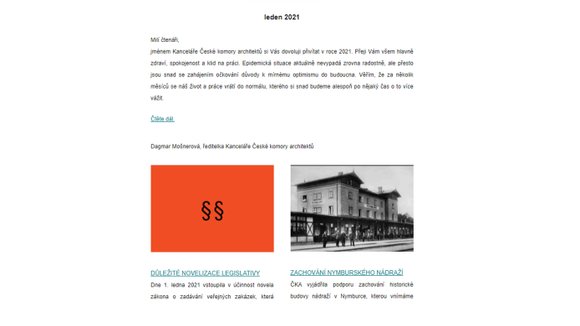 NEWSLETTER České komory architektů č.1